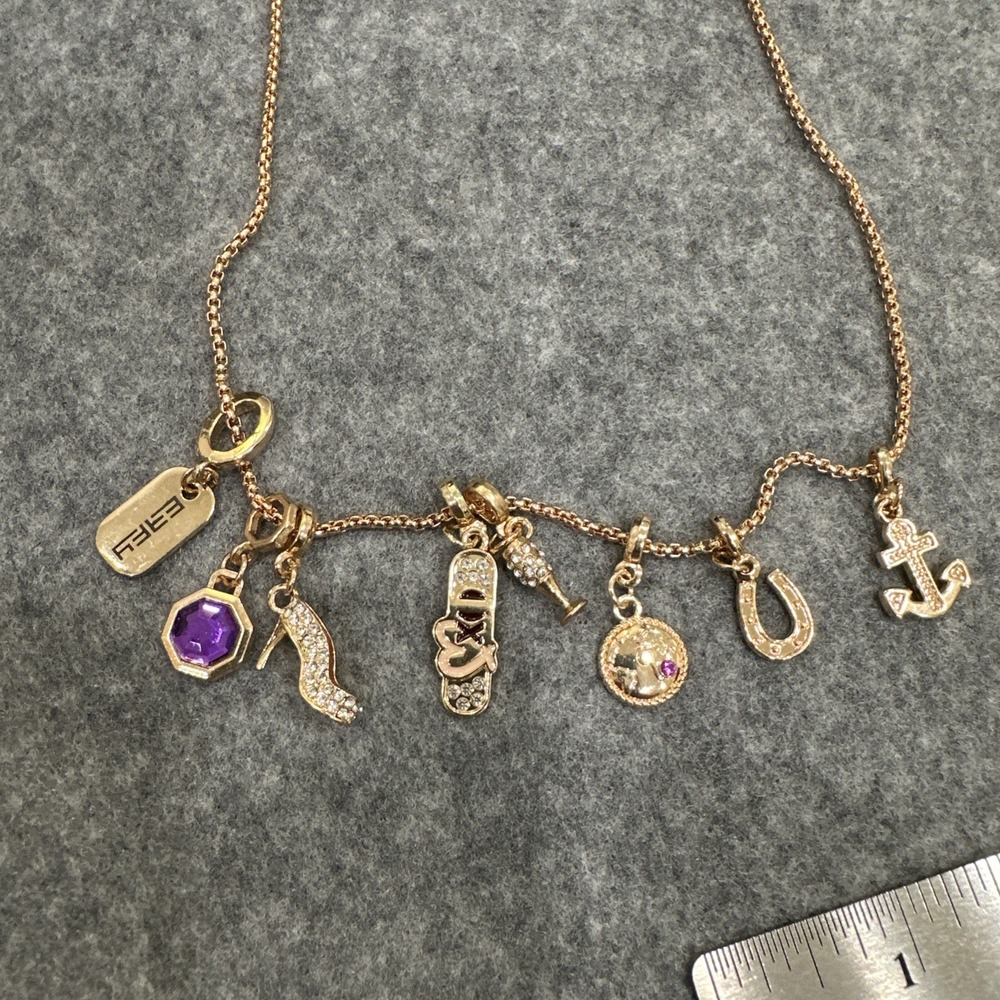 New EFFY Cunard  CRUISE Ship 8 CHARMs & NECKLACE in Rose